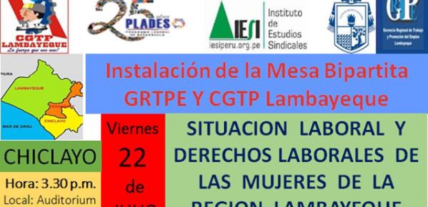 Instalación de la Mesa Bipartita GRTPE y CGTP Lambayeque